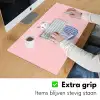 Kat - Illustratie - Minimalistisch - Roze Muismat XXL klein -sfeer3