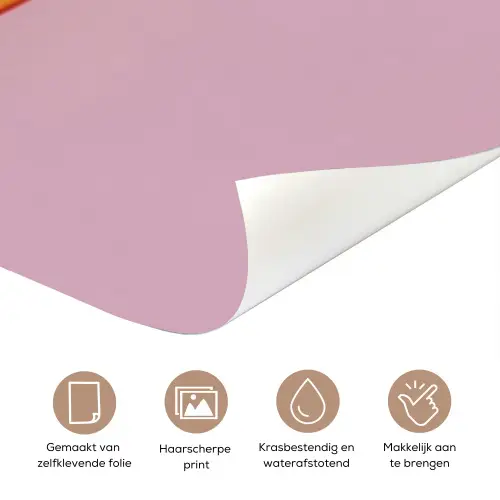 Eendjes - Vrolijk - Roze deurposter klein -closeup_NL