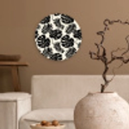 Modern - Monstera - Zwart Wandcirkel kunststof plaat 5mm dik klein 188 -sfeer1