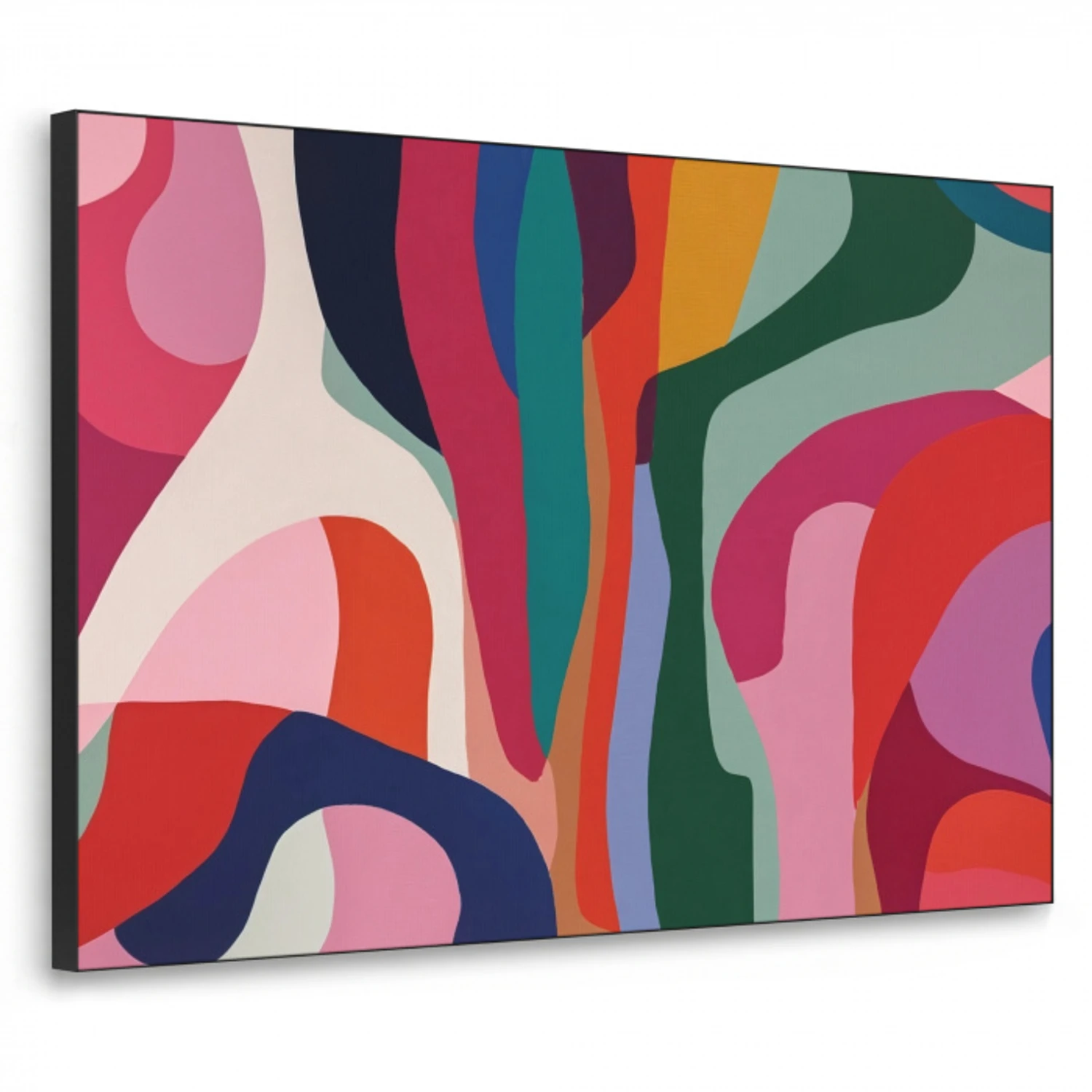 Vormen - Bochten - Kleurrijk - Abstract Textielframe - compleet frame klein -3d