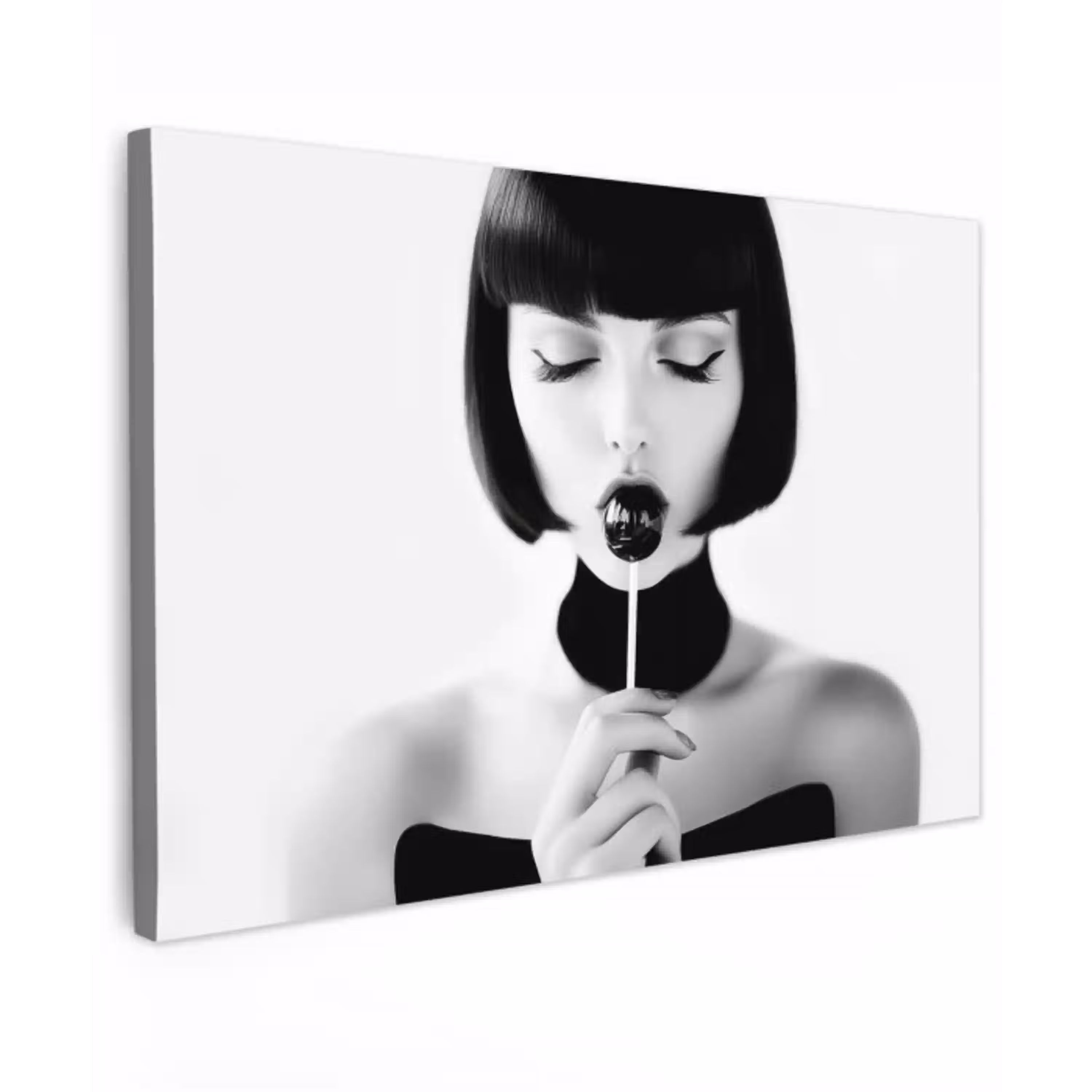 Vrouw - Lolly - Zwart - Wit canvas 2cm klein -z3d