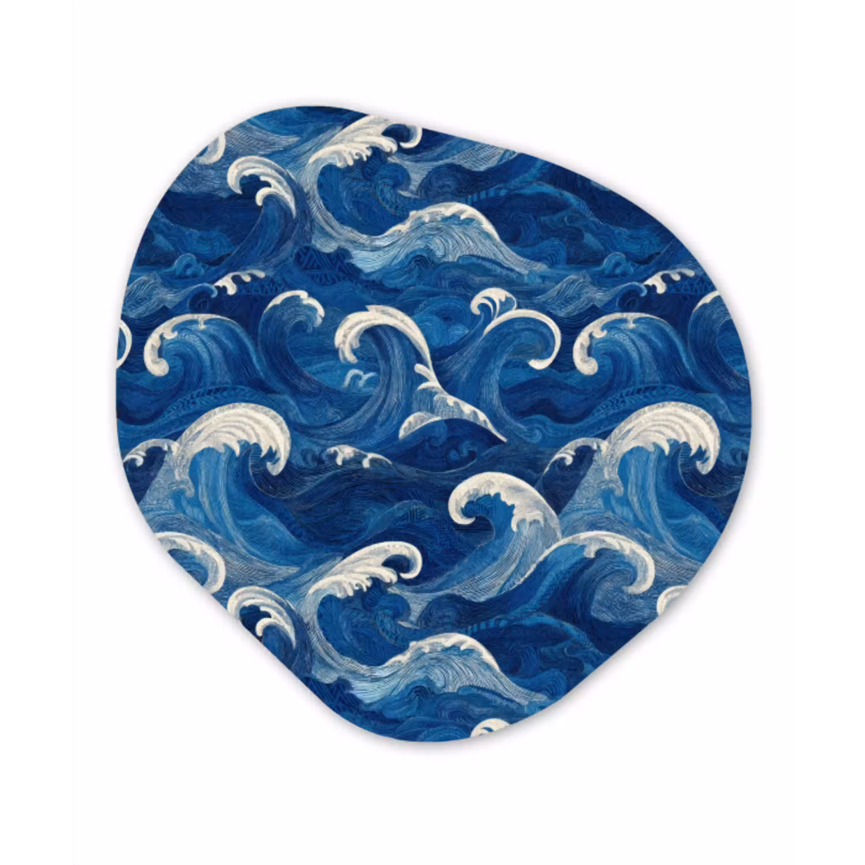 Japans - Oceaan - Golven - Blauw Wandcirkel Organisch Forex 3mm klein 629 -3d