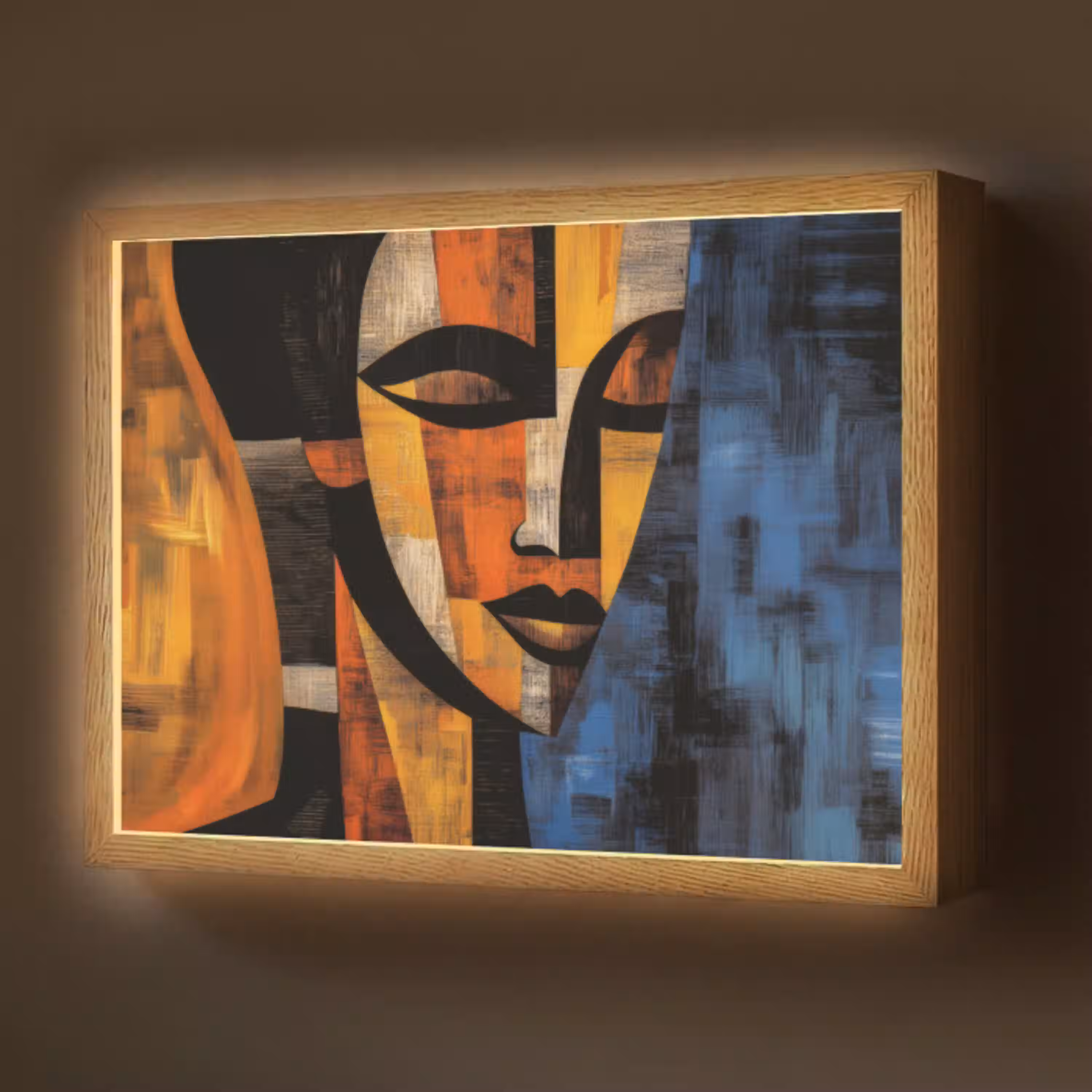 Abstract - Portret - Kleurvakken Light Box met batterij (Wandlamp) middel -z3d_website