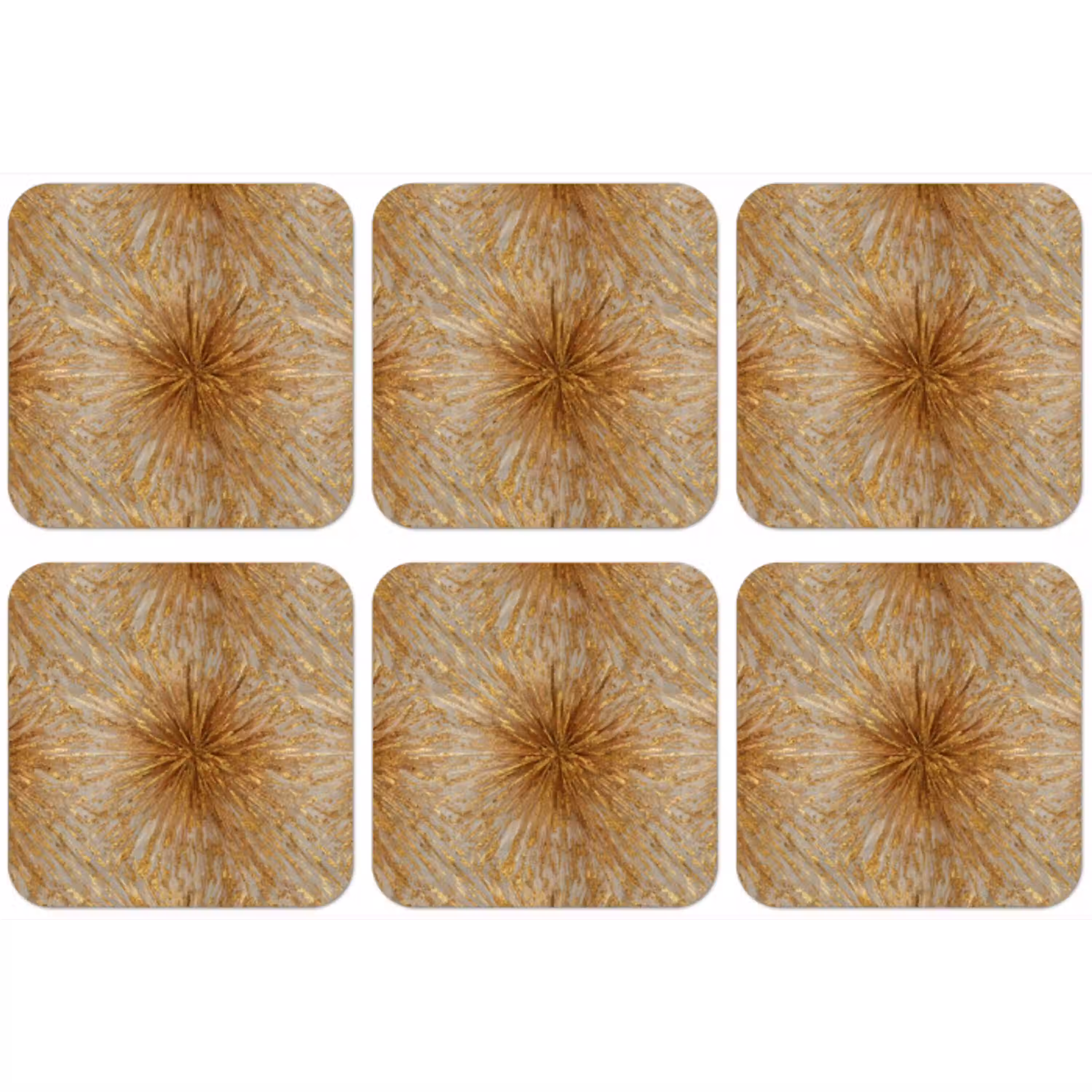 Explosie - Abstract - Goud - Wit onderzetter kurk middel 366 -zkaufland3dotto