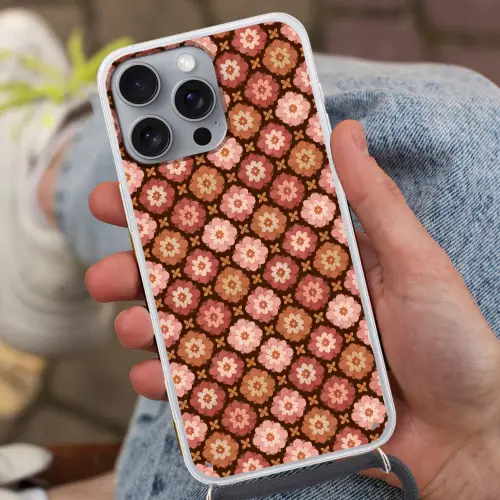 Geometrisch - Bloemen - Kleurrijk Hoesje iPhone 16 Pro Max met koord klein 804 -sfeer3