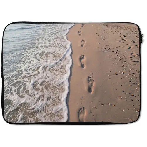 Voetstappen - Vloedlijn - Zee laptophoes neopreen klein -zkaufland3dotto