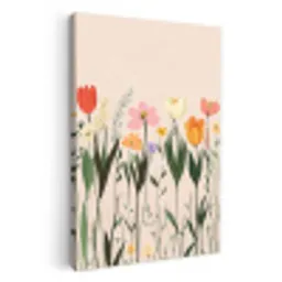 Pasteltinten - Bloemen - Illustratie KitchenYeah - Keuken - Canvas klein -3d