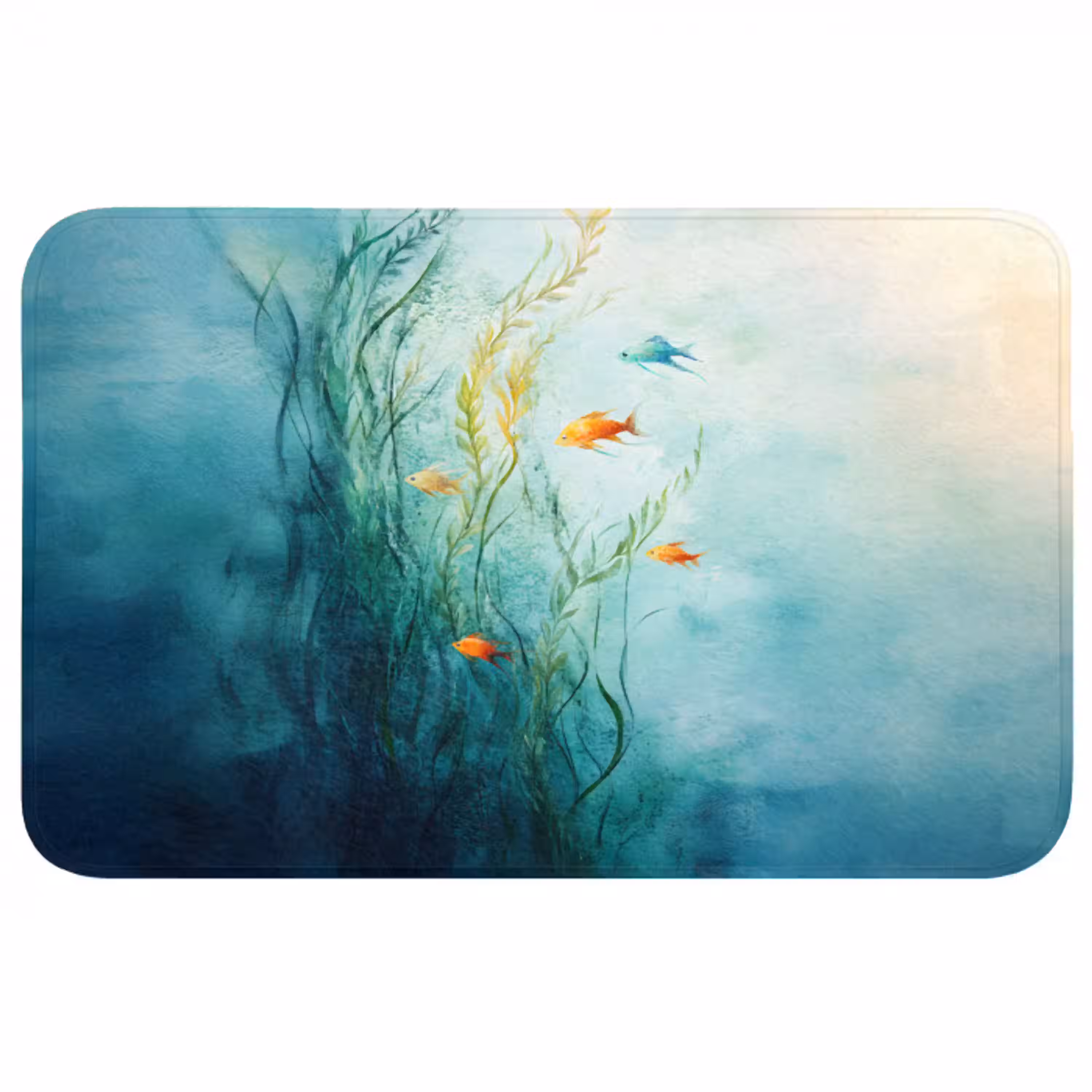 Waterplanten - Vissen - Kleurrijk - Water Badmat middel -3d