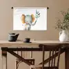 Olifant - Dier - Pastel kleuren Wandkleed katoen klein -sfeer6