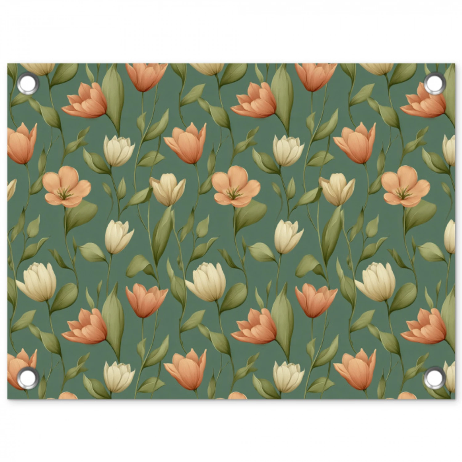Tulpen - Botanisch - Groen tuinposter los doek klein 239 -3d