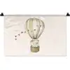 Luchtballon - Olifant - Watercolor - Beige - Dieren Wandkleed katoen klein -zz3d