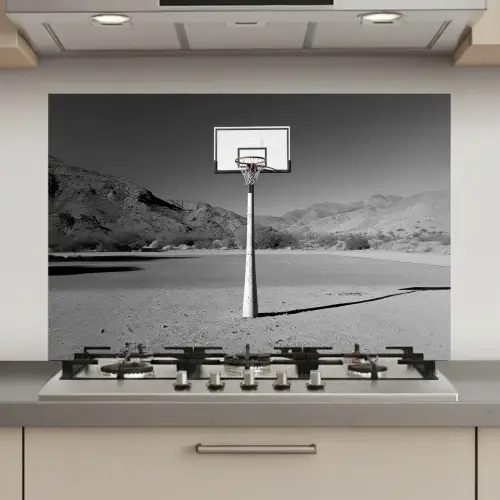 Basketbalpaal - Landschap - Zand - Wit keuken achterwand spatscherm klein -3d_website