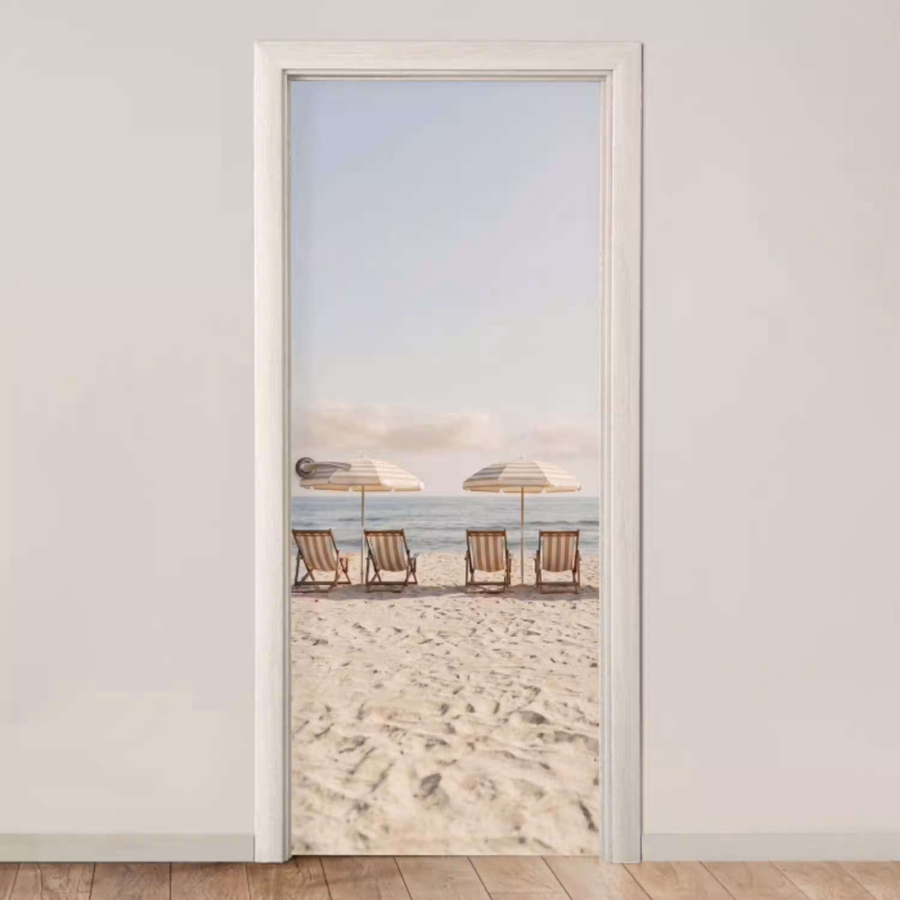 Strand - Stoelen - Parasol deurposter klein -3d_beige