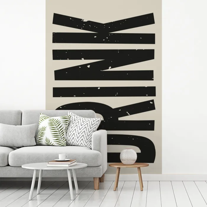 Vintage - Zwart - Decoratie - Japandi fotobehang vinyl groot -woonkamer