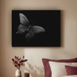 Vlinder - Zwart - Insect - Dieren Textielframe zwart klein -sfeer1