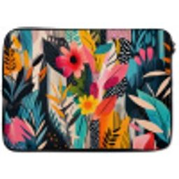 Schilderij - Abstract - Bloemen - Roze laptophoes neopreen klein -zkaufland3dotto