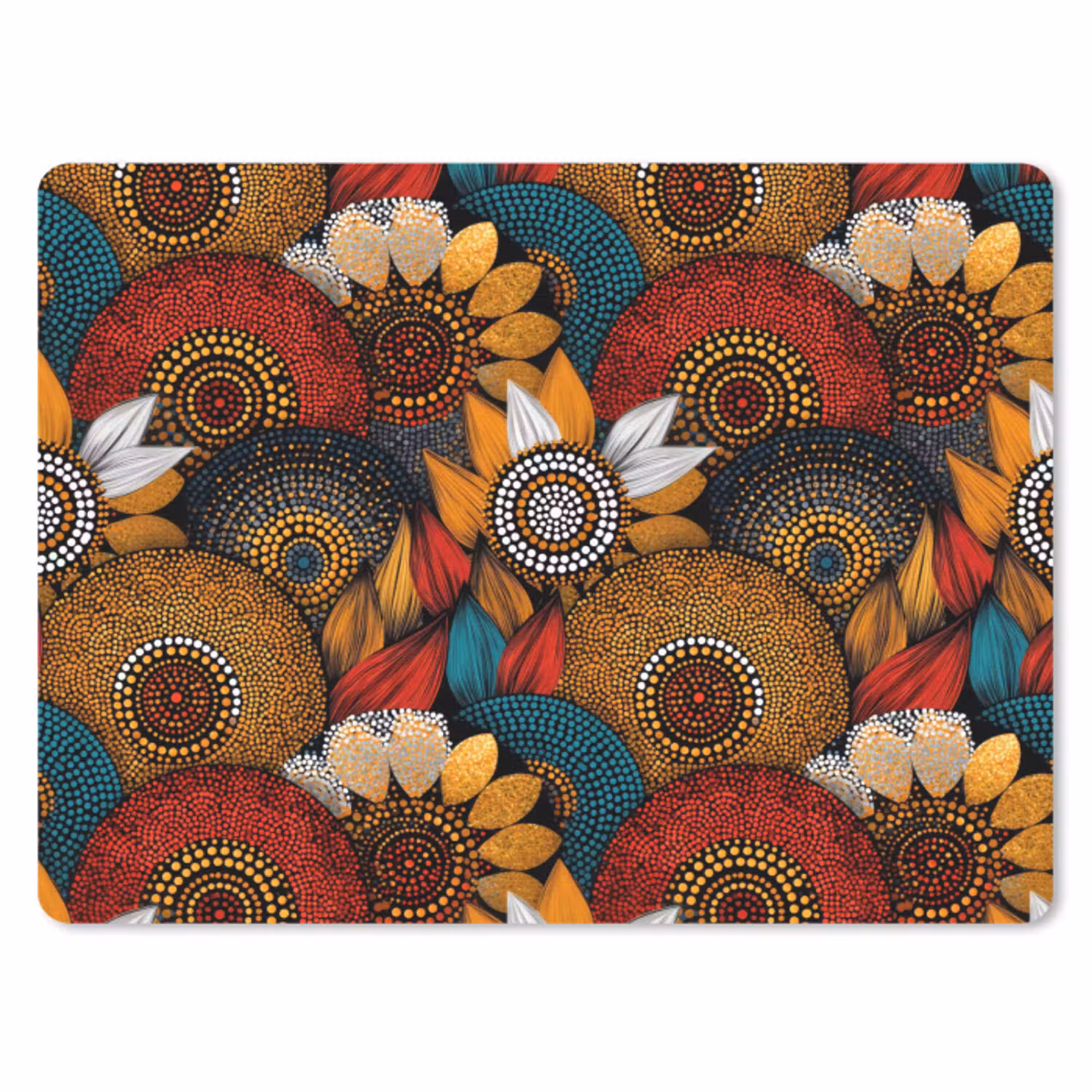 Kleurrijk - Aboriginal - Dot Painting - Botanisch - Patroon muismat rubber klein 262 -3d