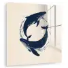 Walvissen - Spetters - Cirkel - Donkerblauw plexiglas 5mm klein -zzzproduct_nieuw