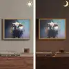 Stier - Zwart - Abstract - Horens Light Box met batterij (Wandlamp) middel -sfeer3
