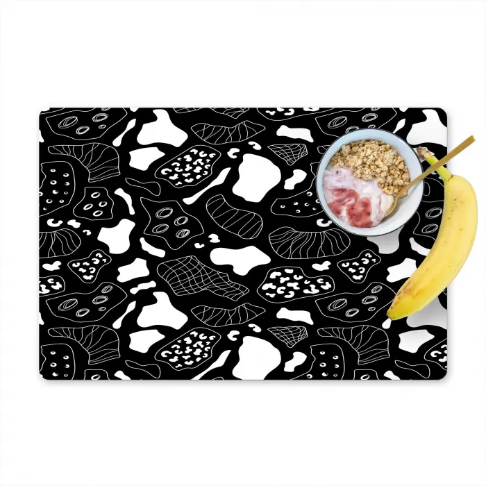 Wit - Zwart - Vormen - Patroon Placemat vinyl groot 368 -zzzproduct_Kitchenyeah-website
