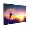 Paardenbloem - Bloemen - Zonsondergang - Horizon - Nacht Tuinposter op houten frame 2 cm dik klein -3d