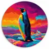 Ijsschots - Pinguïn - Abstract - Lucht Wandcirkel kunststof plaat 5mm dik klein -3d