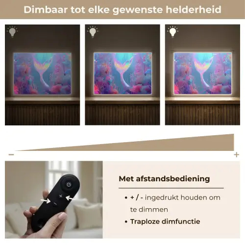Zeemeerminnenstaart - Koraal - Water Light Box met batterij (Wandlamp kind) middel -USP_dimbaarNL