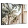 Gebouw - Palmbomen - Beige - Zon Textielframe zwart klein -3d