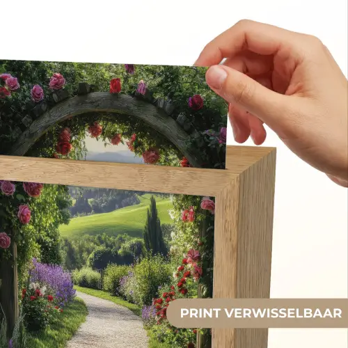Doorkijk - Tuinboog - Bloemen - Natuur - Pad Light Box met kabel (Wandlamp) klein -USP_websiteprintNL