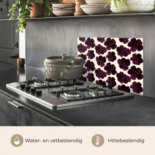 Bloemen - Aquarel - Paars keuken achterwand spatscherm klein 900 -usp_NL