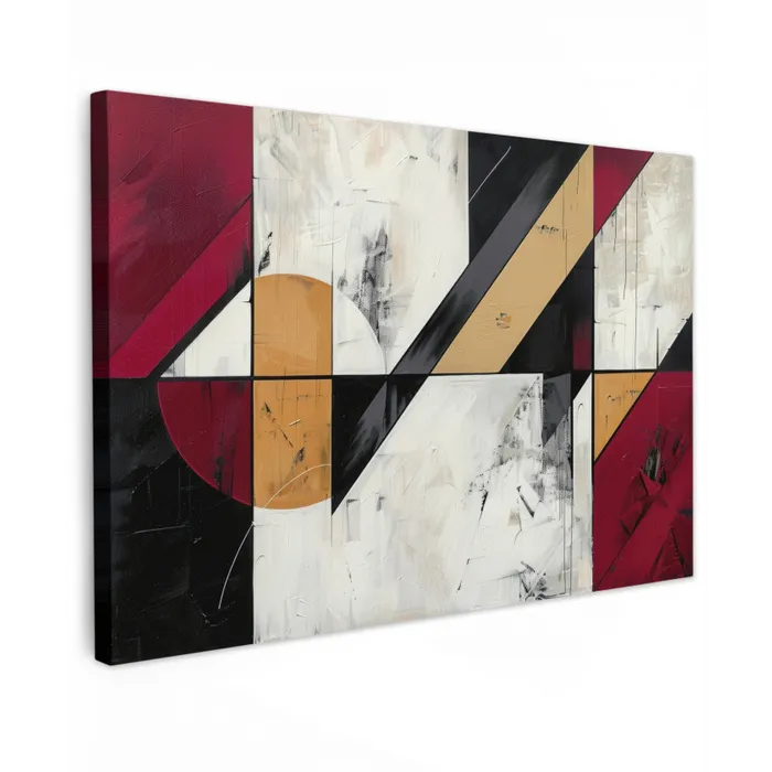 Modern - Abstract - Geometrisch - Rood - Industrieel canvas 2cm klein -z3d
