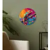 Kameleon - Tak - Gestreept - Bladeren Wandcirkel plexiglas klein -sfeer3
