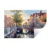 Brug - Stad - Huizen - Boot Muursticker klein -3d