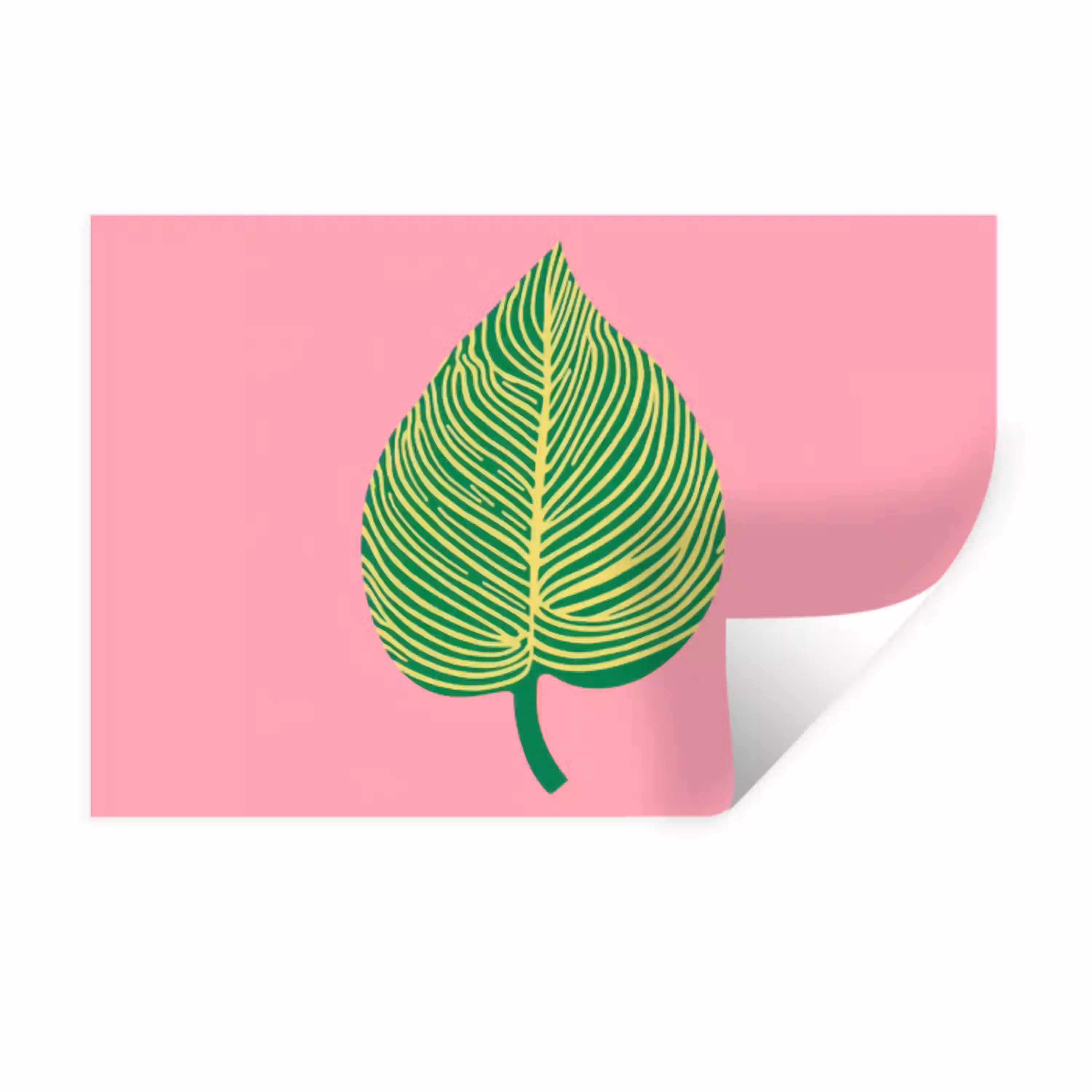 Illustratie - Blad - Minimalistisch - Groen Muursticker klein -3d