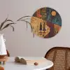 Silhouetten - Abstract - Zon - Maan Akoestische PET Vilt - Rond klein -sfeer3