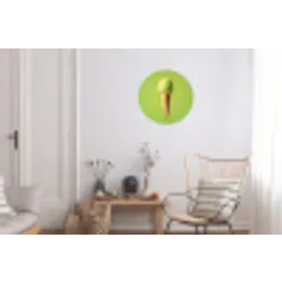 Hoorntje - Schepijs - Groen Wandcirkel aluminium klein -woonkamer