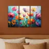 Bloemen - Kleurrijk - Abstract - Natuur Canvas - Meerluiken 3 luik klein -sfeer2