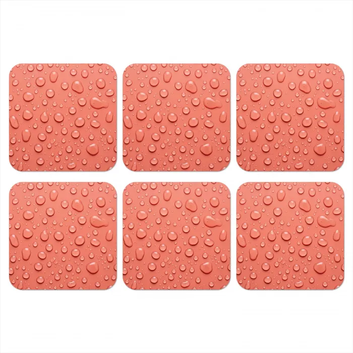 Water - Druppels - Roze onderzetter kurk middel -3d