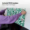 Palmblad - Panterprint - Tropical Inductie beschemer met haakjes klein -ky-ophangen-nl