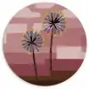 Illustratie - Bloemen - Vlakken - Abstract Wandcirkel kunststof plaat 5mm dik klein -3d