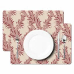 Bladeren - Linnen - Rood Placemat vinyl groot 368 -zzsfeer2_Kitchenyeah-website