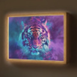 Tijger - Kleurrijk - Rook - Dieren Light Box met batterij (Wandlamp) middel -z3d_website