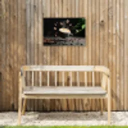 Cappuccino - Kop - Bonen - Bruin Tuinposter op houten frame 2 cm dik klein -sfeer4