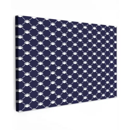Oceaan - Schelp - Blauw - Wit Tuinposter op houten frame 2 cm dik klein 845 -3d