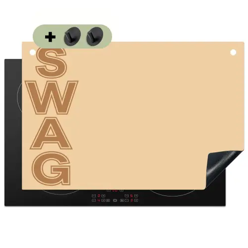 Swag - Bruin - Beige Inductie beschemer met haakjes klein -3d