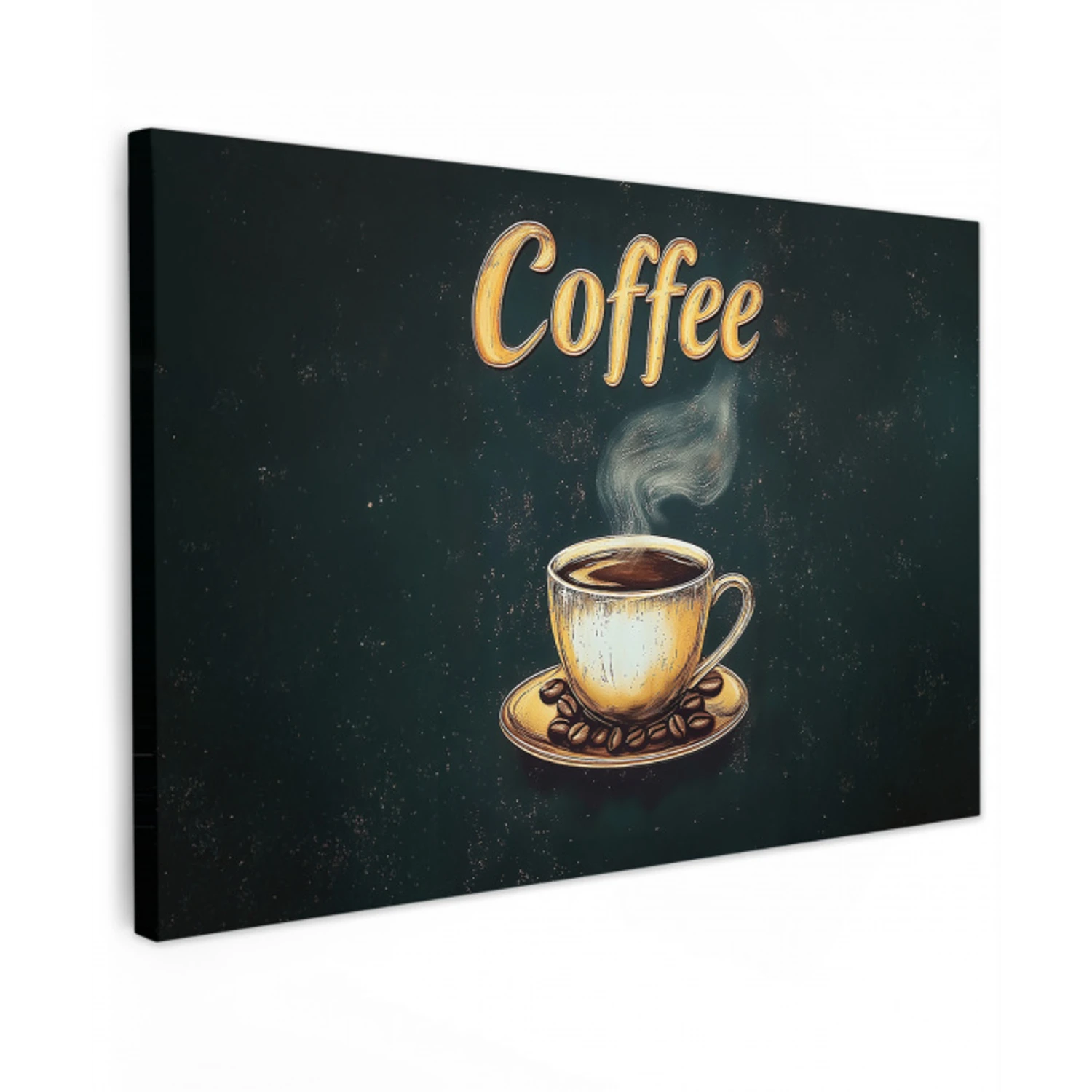 Koffie - Schotel - Koffiebonen - Retro canvas 2cm klein -z3d