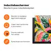 Tropisch - Bladeren - Zwart - wit Inductie beschermer vinyl 3mm klein -zzzzzzz-td-ups