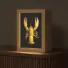 Kreeft - Geel - Stippen - Effen Light Box met kabel (Tafellamp) klein -z3d_website