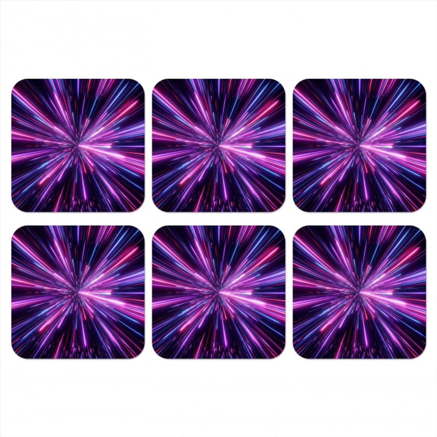 Lichtsnelheid - Ruimte - Roze - Paars onderzetter kurk middel -3d