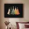 Kerstbomen - Kleurrijk - Lichtjes - Ster Textielframe zwart klein -sfeer1